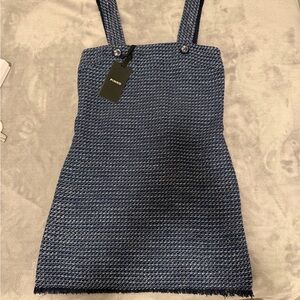 Pinko Navy Tweed Mini Dress